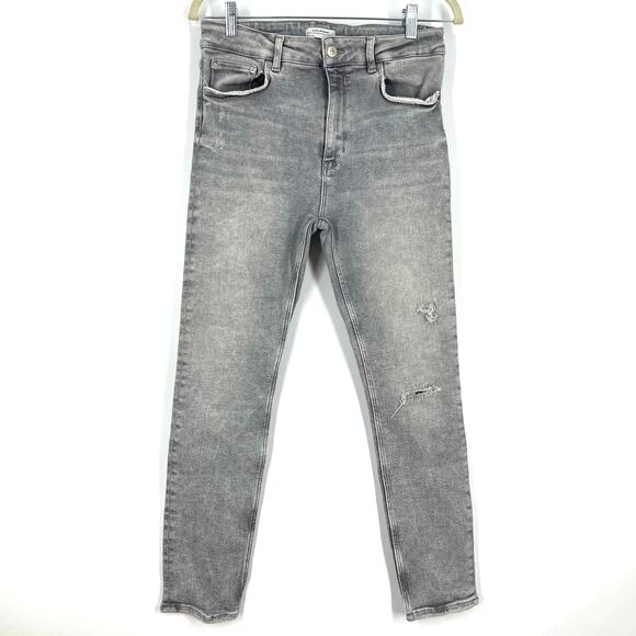 Zara Woman High Rise Skinny Jeans Faded Gray Women's Size 10 - Picture 7 of 7